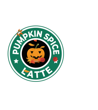 Pumpkin spice latte minta világoskék pólón