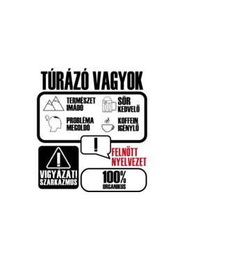 Túrázó vagyok minta világos rózsaszín pólón