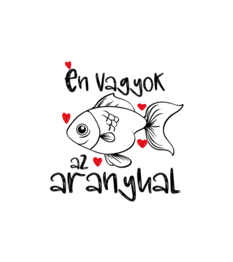 Én vagyok az aranyhal (páros) minta homokszín pólón