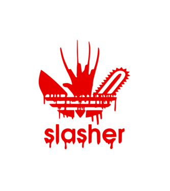 slasher minta fehér pólón
