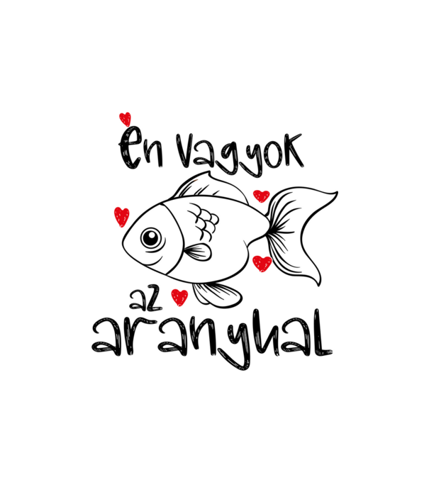 Én vagyok az aranyhal (páros) minta homokszín pólón
