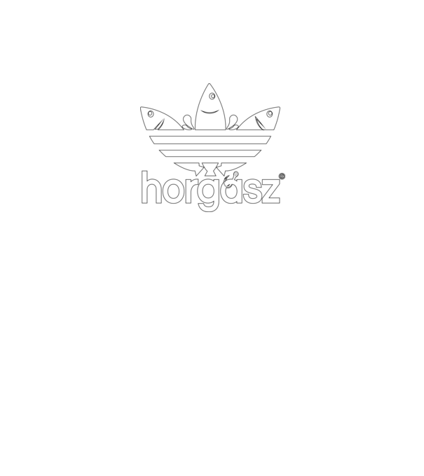Horgász adidas fehér minta fekete pólón