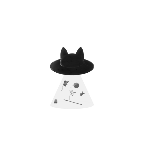 Cat UFO minta fehér pólón