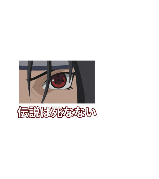 Uchiha Itachi minta fehér pólón