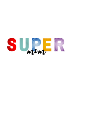 SUPERMOM minta fekete pólón