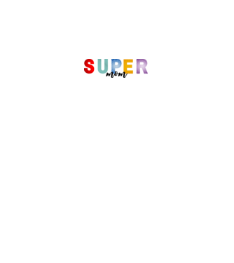 SUPERMOM minta fehér pólón