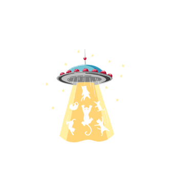 Ufo cat minta fehér pólón