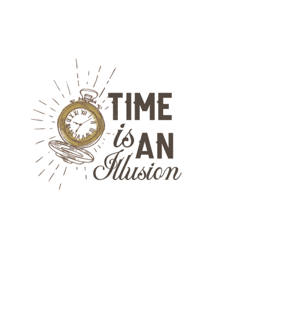 Time is An Illusion - Az idő egy illúzió minta fekete pólón