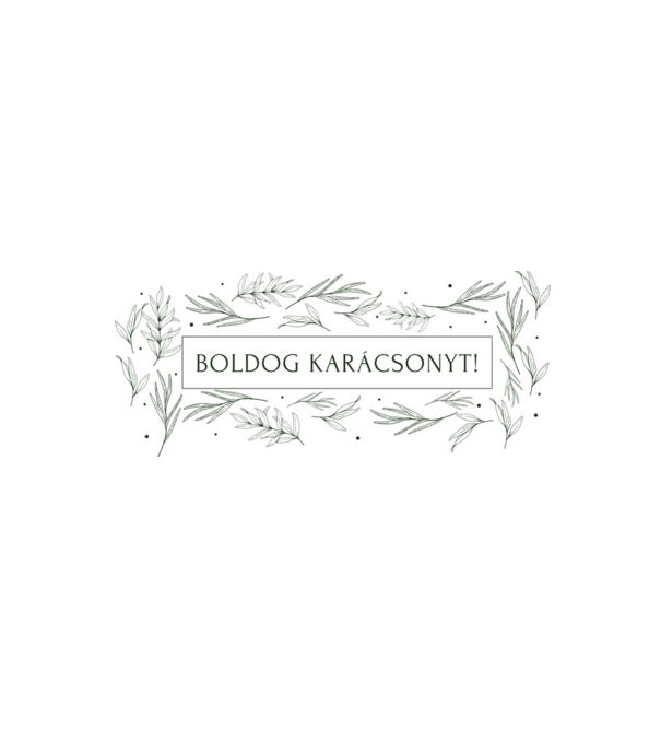 Boldog Karácsonyt! - zöld virág minták minta fehér/piros pólón