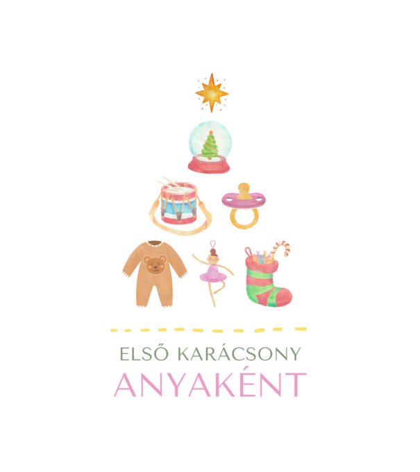 Első Karácsony Anyaként minta fehér pólón