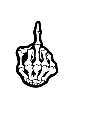 Halál MiddleFinger minta fekete pólón