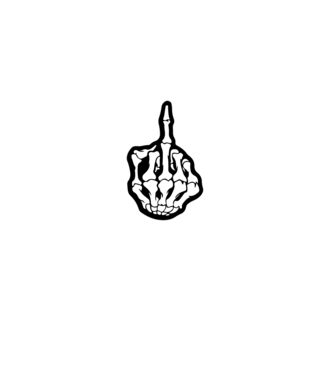 Halál MiddleFinger minta fekete pólón
