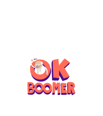 Ok Boomer minta homokszín pólón
