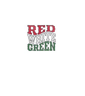 Red White Green - Piros Fehér Zöld minta fehér pólón