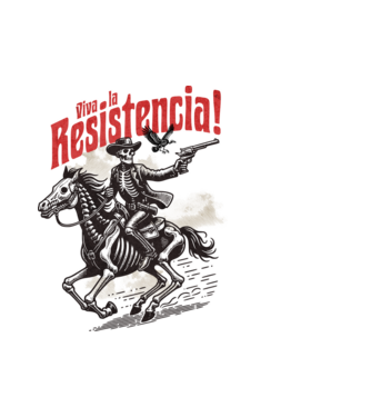 Viva La Resistencia! minta fehér pólón