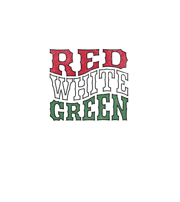 Red White Green - Piros Fehér Zöld minta fehér pólón