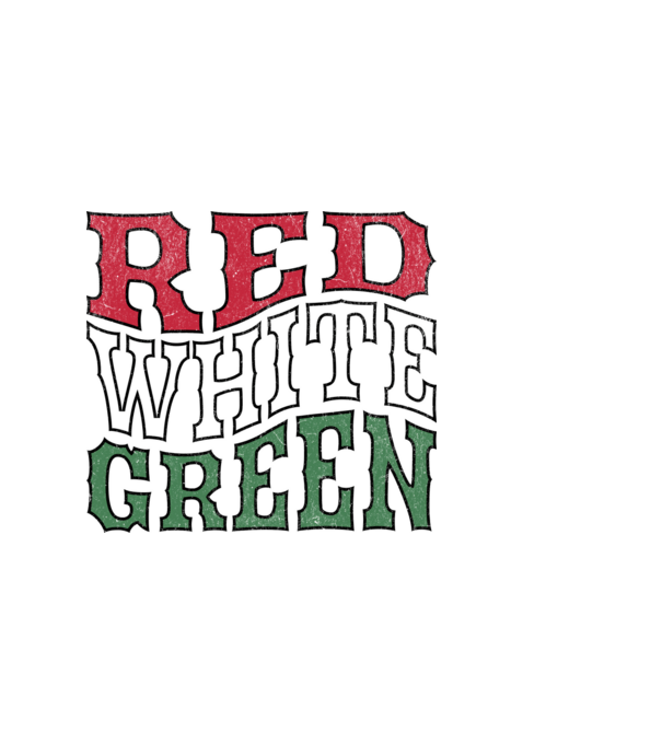 Red White Green - Piros Fehér Zöld minta fehér pólón
