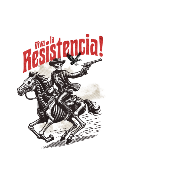 Viva La Resistencia! minta fekete pólón