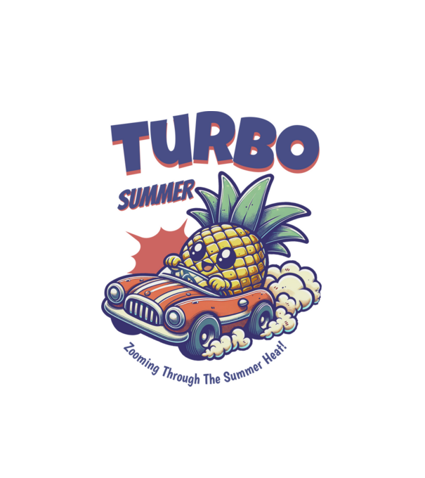 Turbo Summer minta fehér pólón