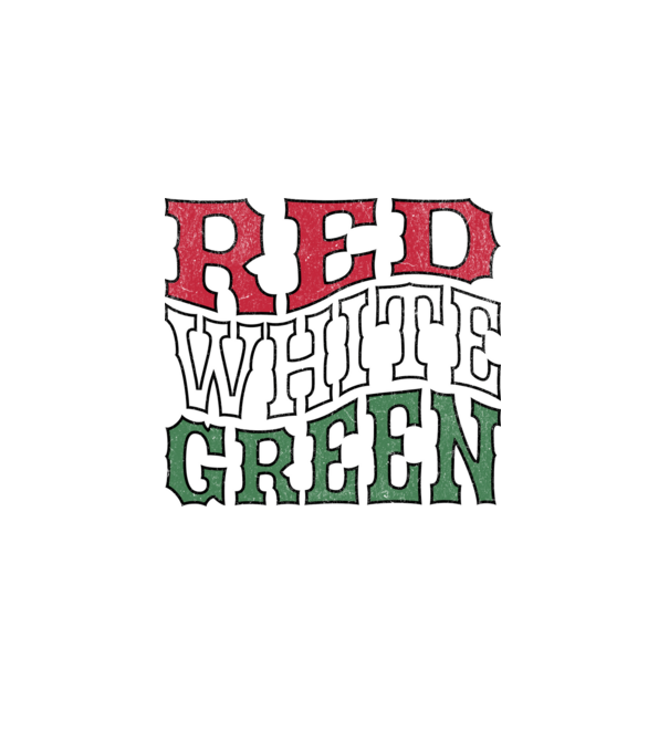 Red White Green - Piros Fehér Zöld minta fehér pólón