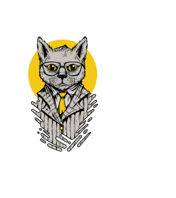 Bosscat Mafia cica minta fehér pólón