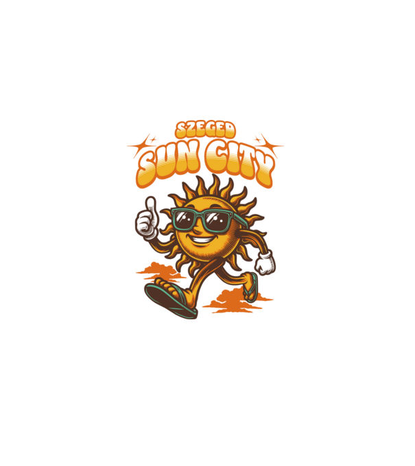 Szeged sun city minta fehér pólón