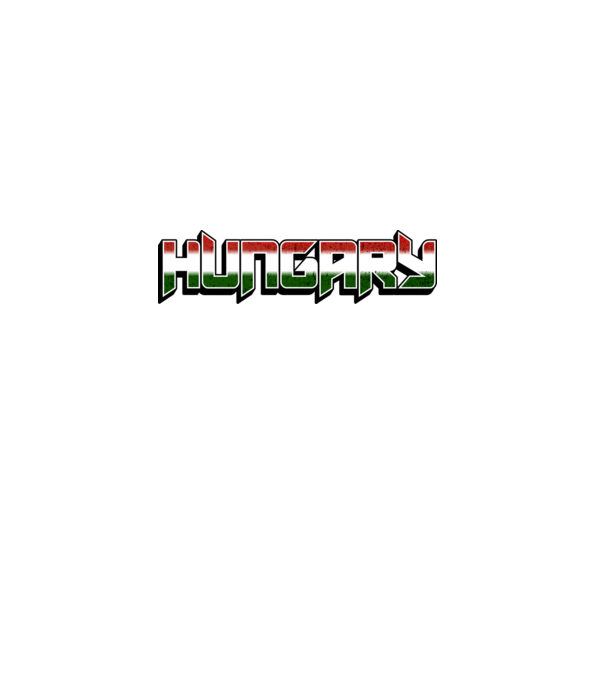 Hungary - Piros, fehér zöld minta szürke pólón
