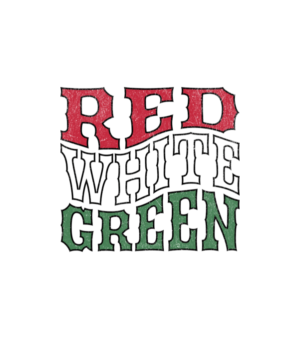 Red White Green - Piros Fehér Zöld minta fehér pólón