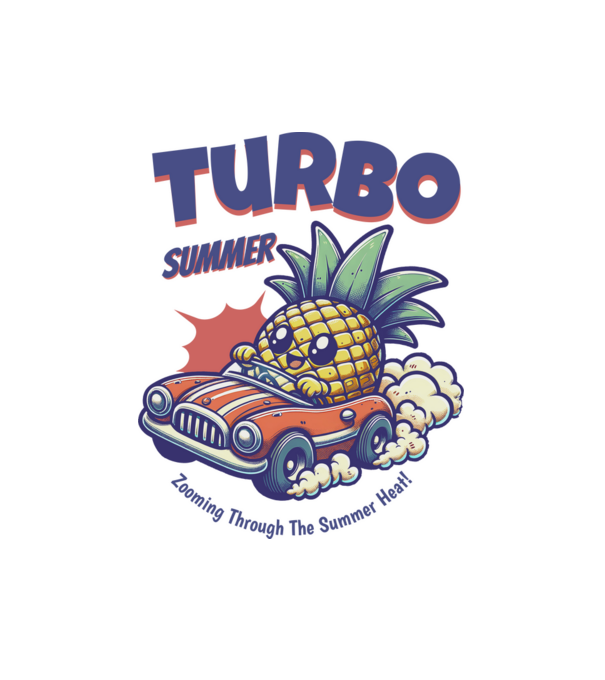 Turbo Summer minta fehér pólón