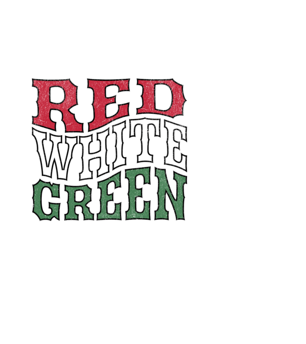 Red White Green - Piros Fehér Zöld minta fekete pólón