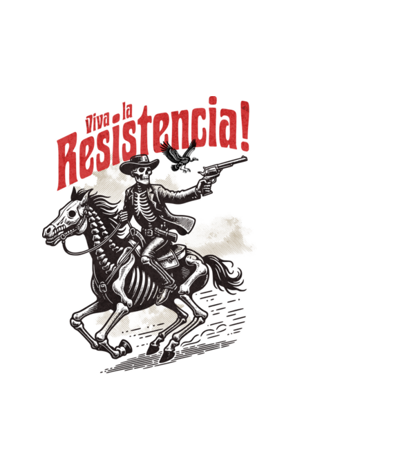 Viva La Resistencia! minta fehér pólón