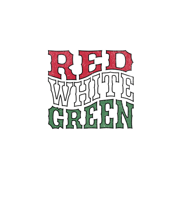 Red White Green - Piros Fehér Zöld minta fehér pólón