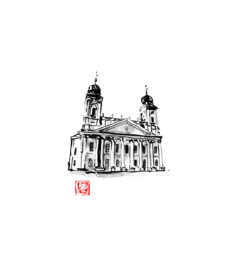 debrecen nagy templom minta fehér pólón