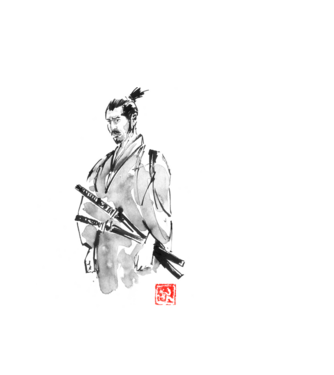 disappointed samurai minta fehér pólón