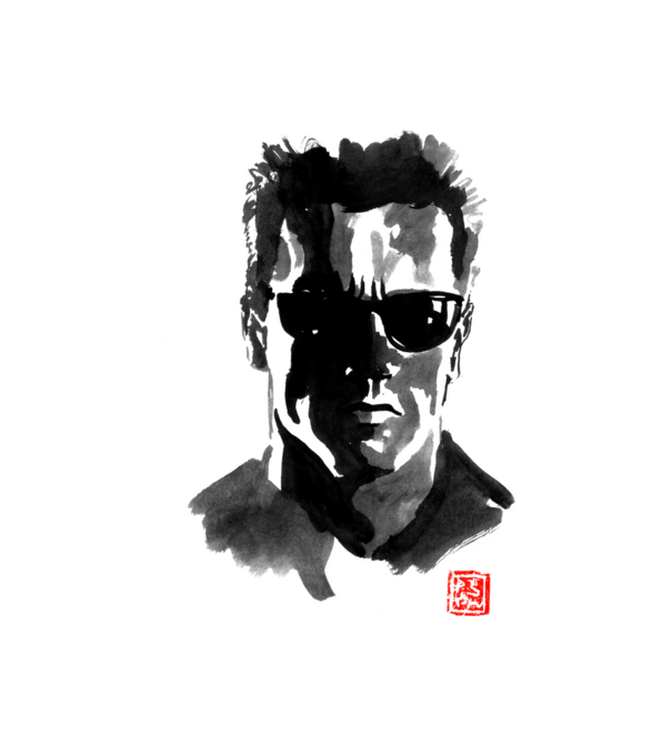 terminator minta fehér pólón