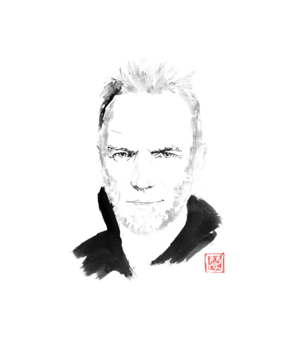 sting minta fehér pólón