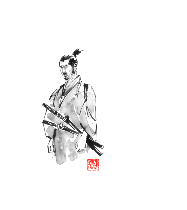 disappointed samurai minta fehér pólón
