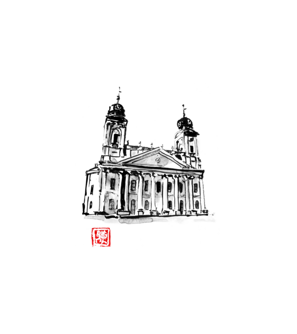 debrecen nagy templom minta fehér pólón