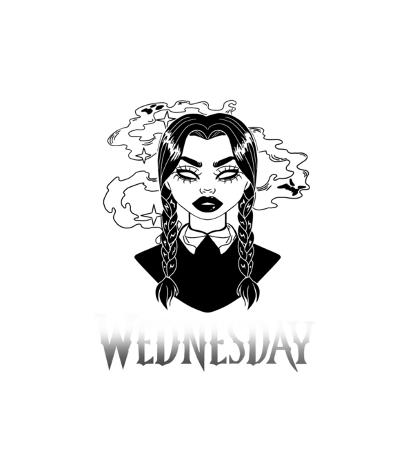 Wednesday Addams Magic minta fehér pólón