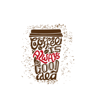 coffee minta fehér pólón
