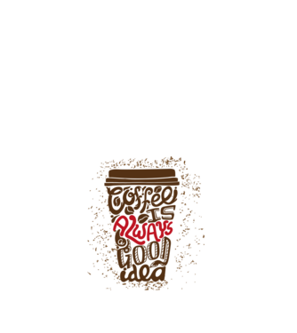 coffee minta fehér pólón
