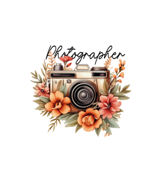 Photographer minta fehér pólón