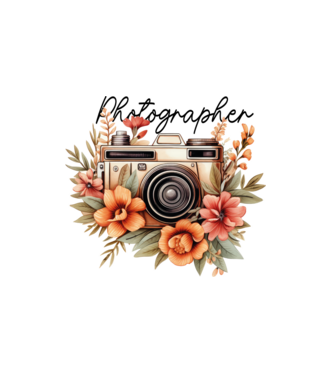 Photographer minta fehér pólón