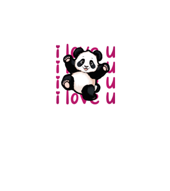 PANDA minta világos rózsaszín pólón