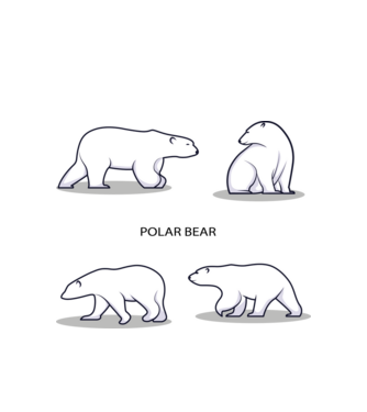 4 polar bear minta fehér pólón