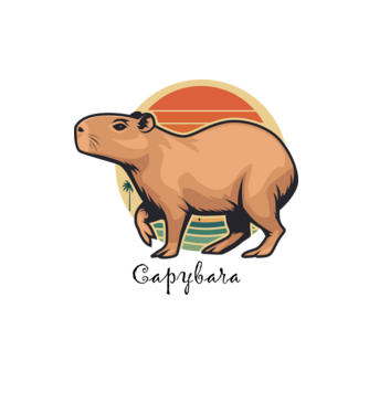 Capybara minta homokszín pólón
