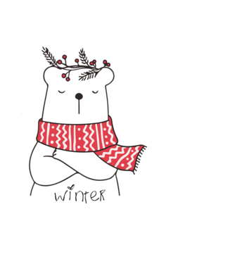 polar bear winter minta fekete pólón