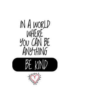 Be kind minta fekete pólón