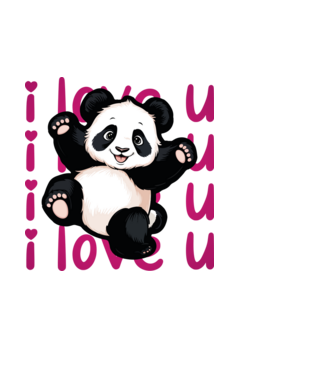 PANDA minta fehér pólón