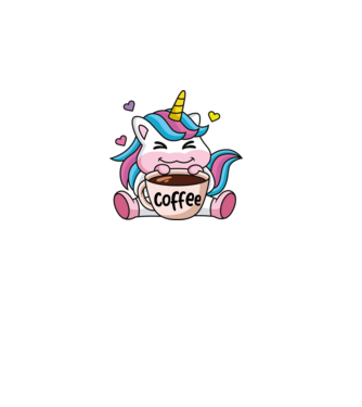 Unikornis caffee minta fekete pólón